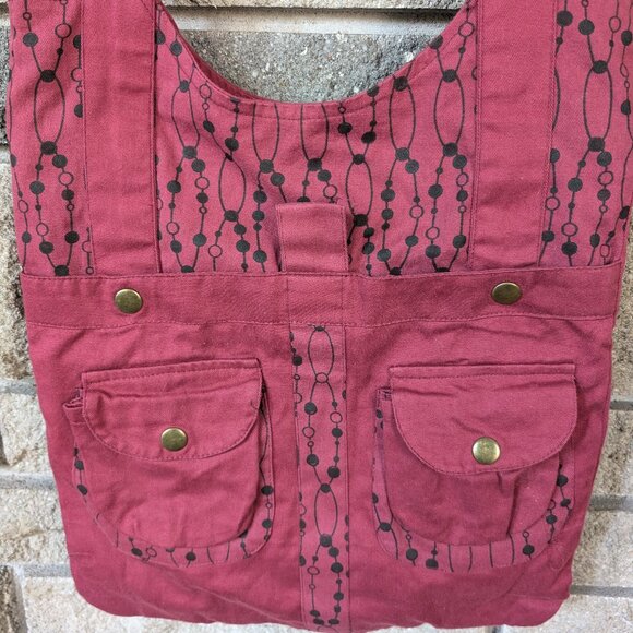 Boho Cotton Reddish Burgundy Purse from KALI - Picture 1 of 5